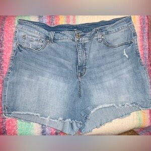 Seven7 Women’s Distressed Cut Off Jean Shorts 18” Waist
